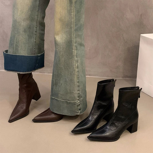 Ghete Chelsea UETEEY, de designer, vintage - Înălțimea tocului 5-8 cm, EU 36-41