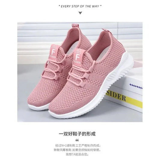 Shoes for women 2025 new casual fashion running shoes flying woven breathable women's shoes soft sole trend sneakers women