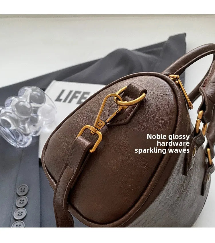 Women Vintage Boston Bag Casual Fashion Crossbody Women's British Style Top-Handle Simple Female Shoulder Bag for Girl