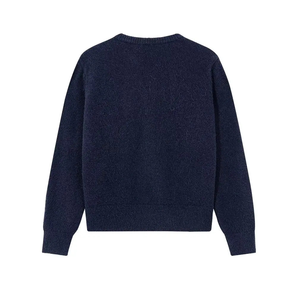 CN Zhejiang Hundemotiv Strickjacke Stickerei Moderner Schliff - Größe M, Polyester, Knopfleiste