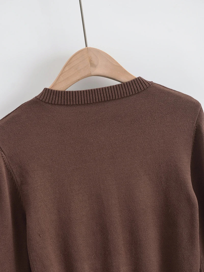 BRUSCRESTCN Korean Crop Cardigan - Größe M Schwarz