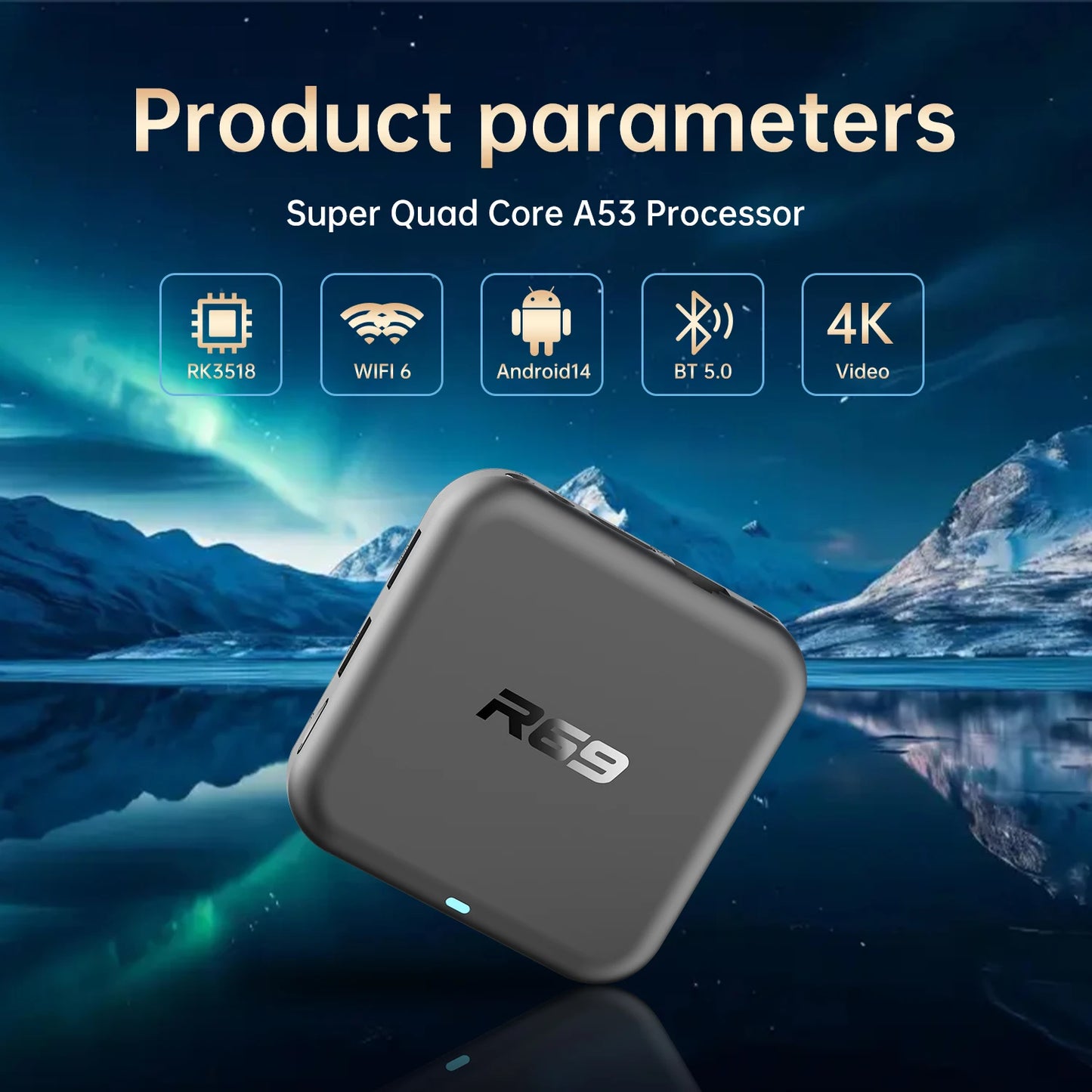 Janmifly R69-1 4K Android TV Box - 6 GB RAM 128 GB ROM 5V 2A