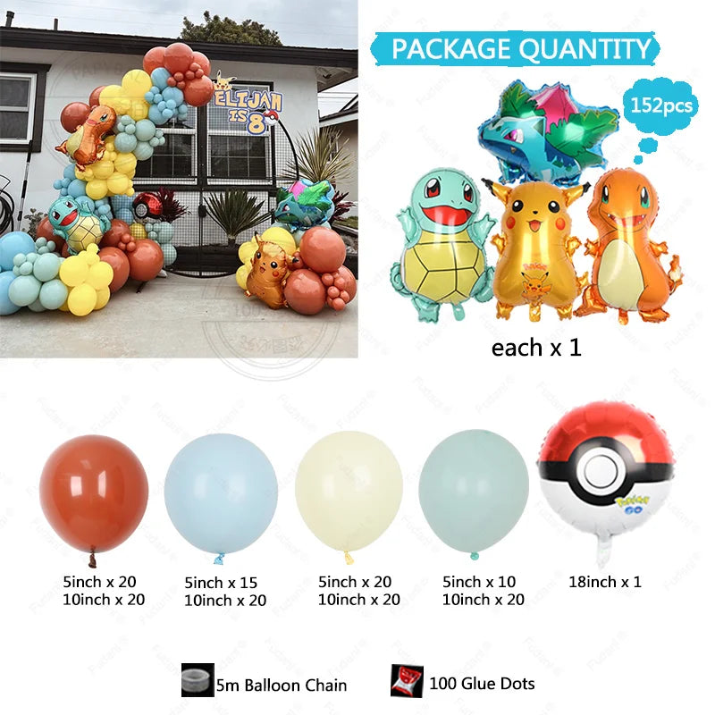 MINISO Ballonbogen Set Bunt - 152 Stück Folie Geburtstag
