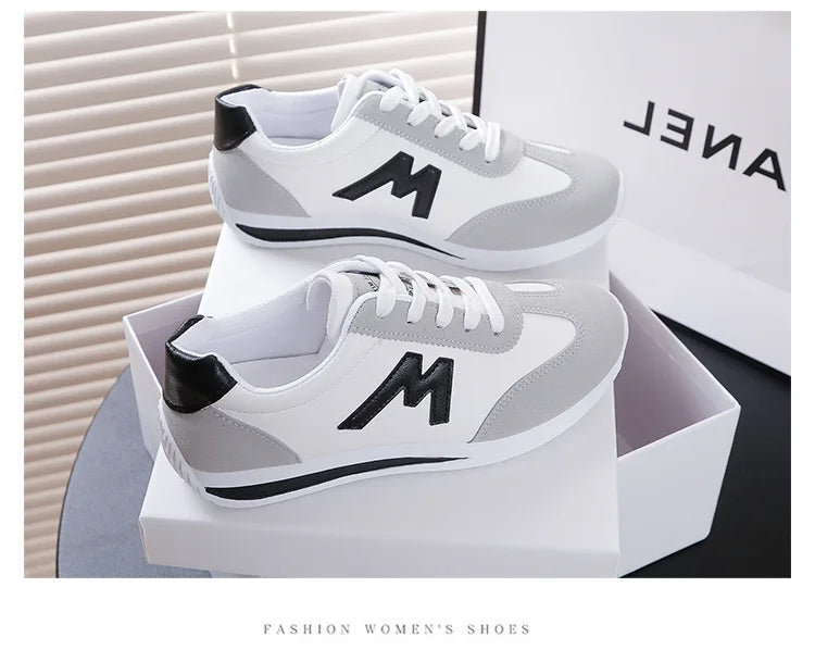 Zapatos Mujer  2024 Women's Round Head Sports Shoes Breathable Cross Lace-up Casual Sports Small White Shoes Tennis Sneakers