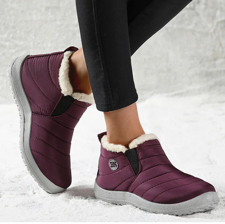 Ghete de iarnă pentru femei HAJINKCN, impermeabile, cu căptușeală - Mărimea 36-41, fără slip, până la gleznă