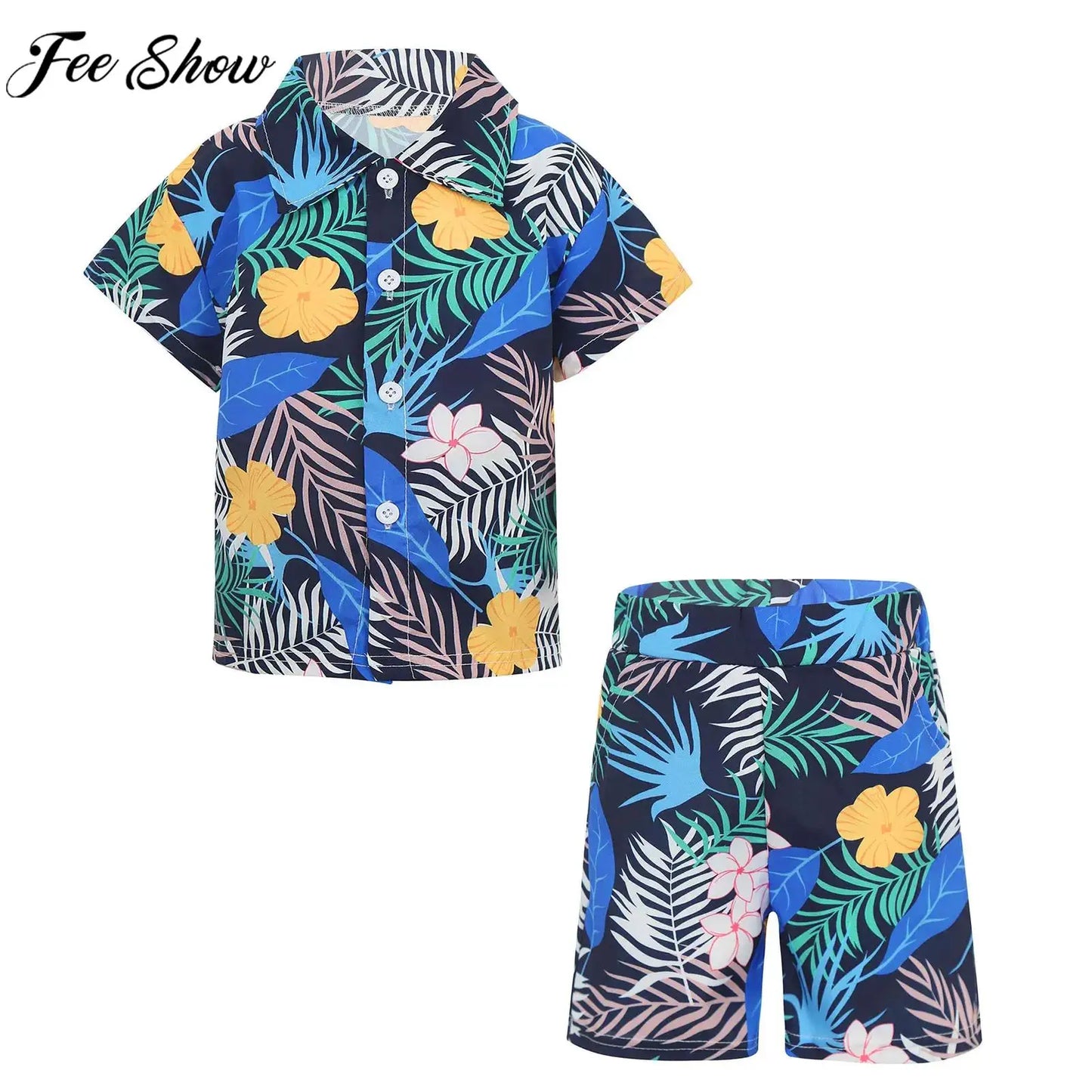 Jungen-Sommer-Set 2025: Hawaii-Hemd & Shorts - Premium Vacation Collection