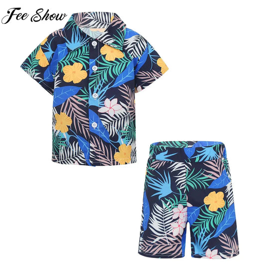 Jungen-Sommer-Set 2025: Hawaii-Hemd & Shorts - Premium Vacation Collection
