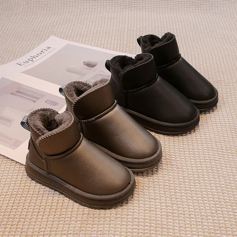 Kinder-Schneestiefel für Jungen und Mädchen, modisch, 2025, Herbst und Winter, warm, dick, Plüsch, Stiefeletten, rutschfest, Kinderstiefel, klassisches Gummi