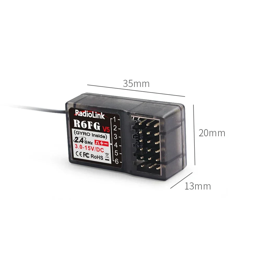 RadioLink RC4GS V3 5CH Transmitter 2.4G Remote Controller + R6FG Gyro 6CH Receiver Radio System for RC Car Boat Model Toy Robot