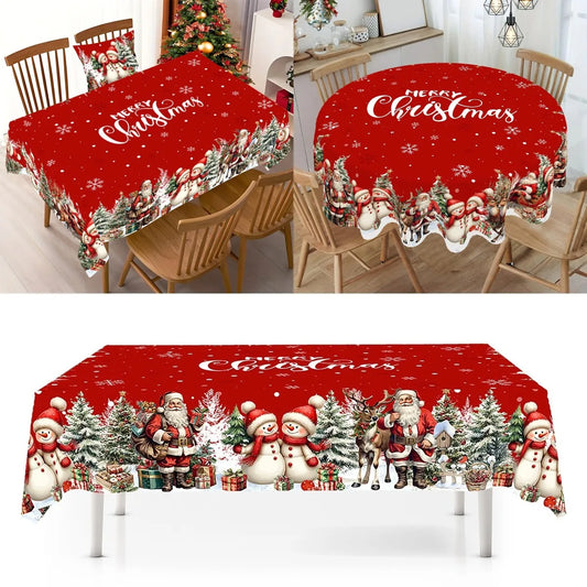 Christmas Tablecloth Christmas Decorations for Home 2025 Xmas Gifts Navidad New Year Winter Holiday Kitchen Dining Table Cover