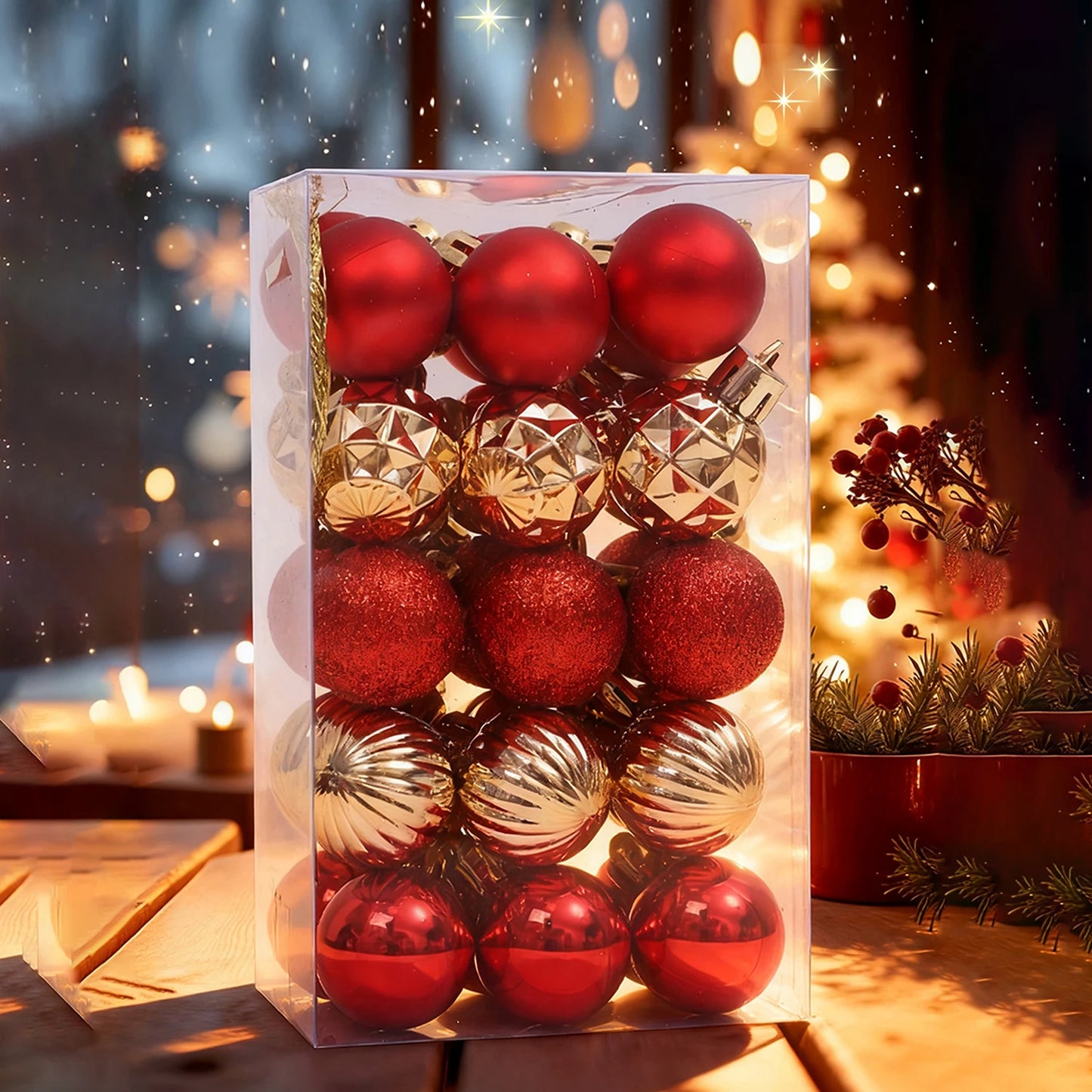 3CM Weihnachtskugeln Glänzend - Ø3 cm, 30 Stück, Weihnachtsdeko