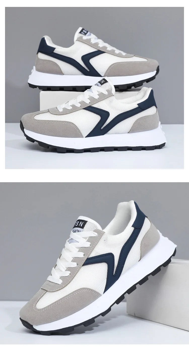 New Women's Sneakers Fashion Breathable Unisex Casual Shoes Lightweight Lace-Up Running Shoes Outdoor Platform Tennis Shoes Male