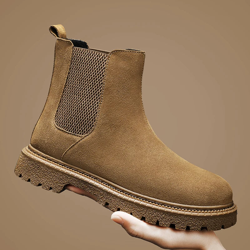 YeinshaarsCN HighTop Leder Stiefeletten Vielseitige - Knöchelhoch, Leder, Reißverschluss