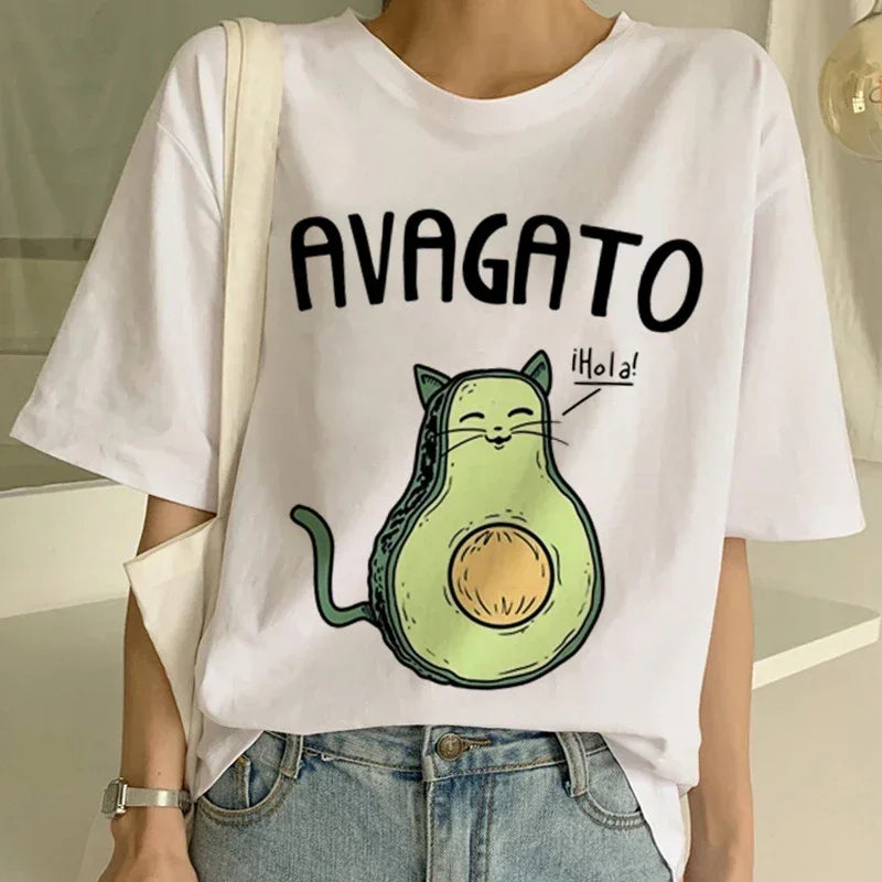 Women T-Shirt 2023 Summer Leopard Heart Print T Shirt Women Casual White Tops Loose Short Sleeve Tshirt Camisas Mujer