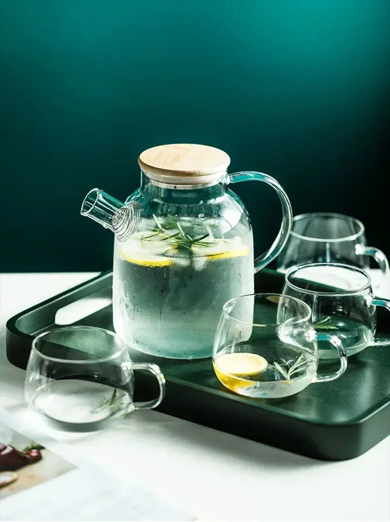 Borosilikat Teekanne Transparent Hitzebeständig - 1,8L Glas