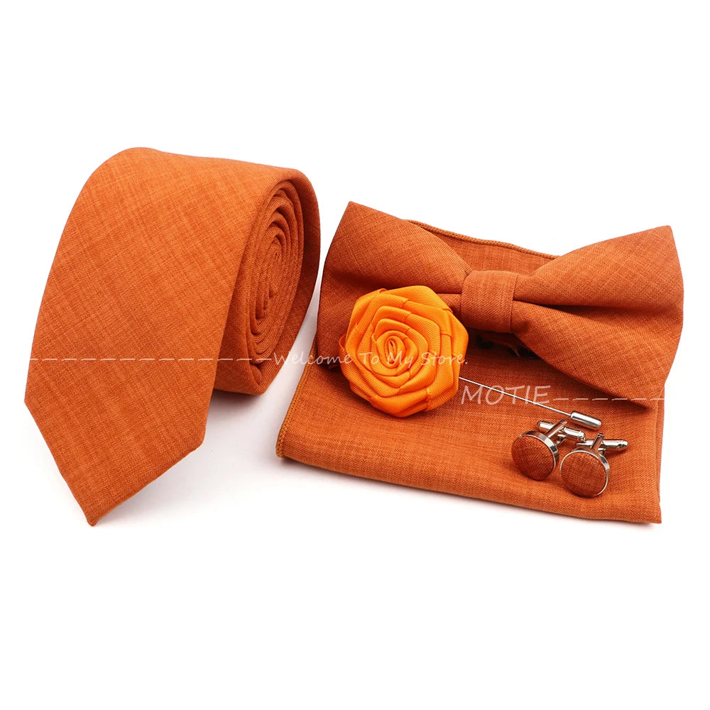 Neues Design 27-farbiger Männer-Accessories-Set: Klassische Baumwoll-Taschentuch, Manschettenknöpfe, Fliege für Hochzeit, Party, Geschenke