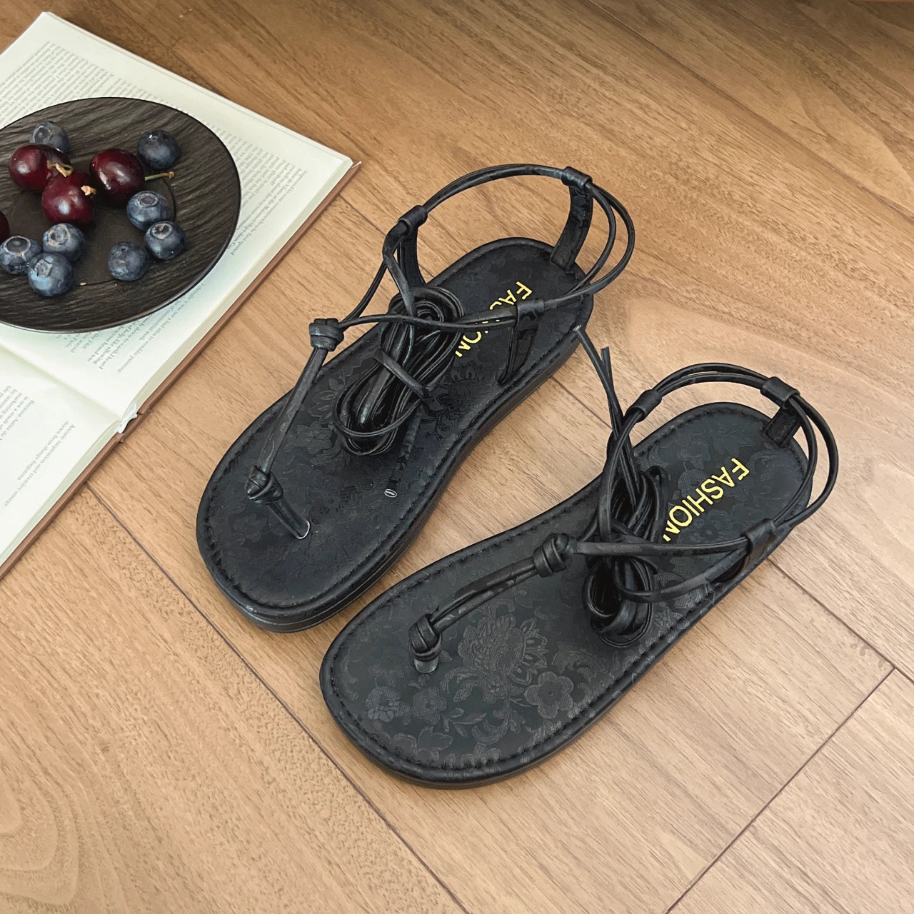 Sandalen 2025: FMZXG Flat Sandals Women's 2025 Summer Open-toe Leg Lace-up - Sandals Non-slip Casual Fashion Lace-up Roman Women's Shoes Large Size Collection