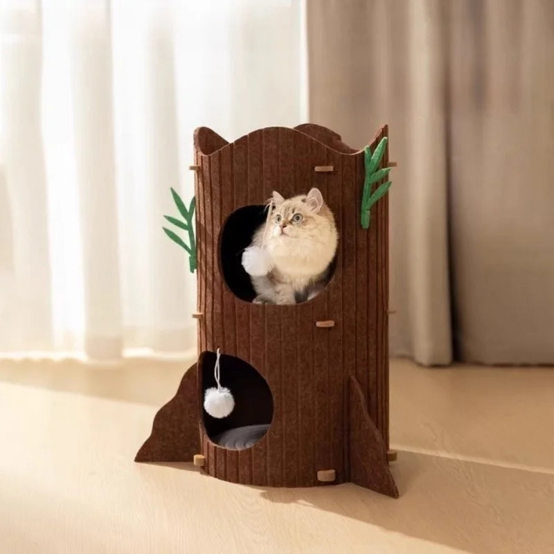 Multi-schicht Katzenhaus Baumstumpf Katzen Klettergerüst Sisal Eimer Filz Katzen Nest Kratzfest Sisal Katzenbaum Haustier Spielzeug