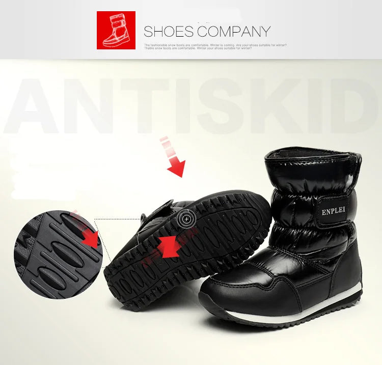 Kinder-Schneestiefel, 2025, Herbst-Winter-Wolle, warm halten, Kinderstiefel, Marke, modisch, wasserdicht, rutschfest, Baumwollschuhe für Mädchen und Jungen