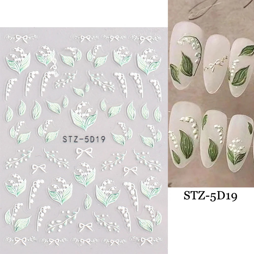 GL5D-K256 5D Sonnenblumen Nagelsticker - Herbstdesign Prägung