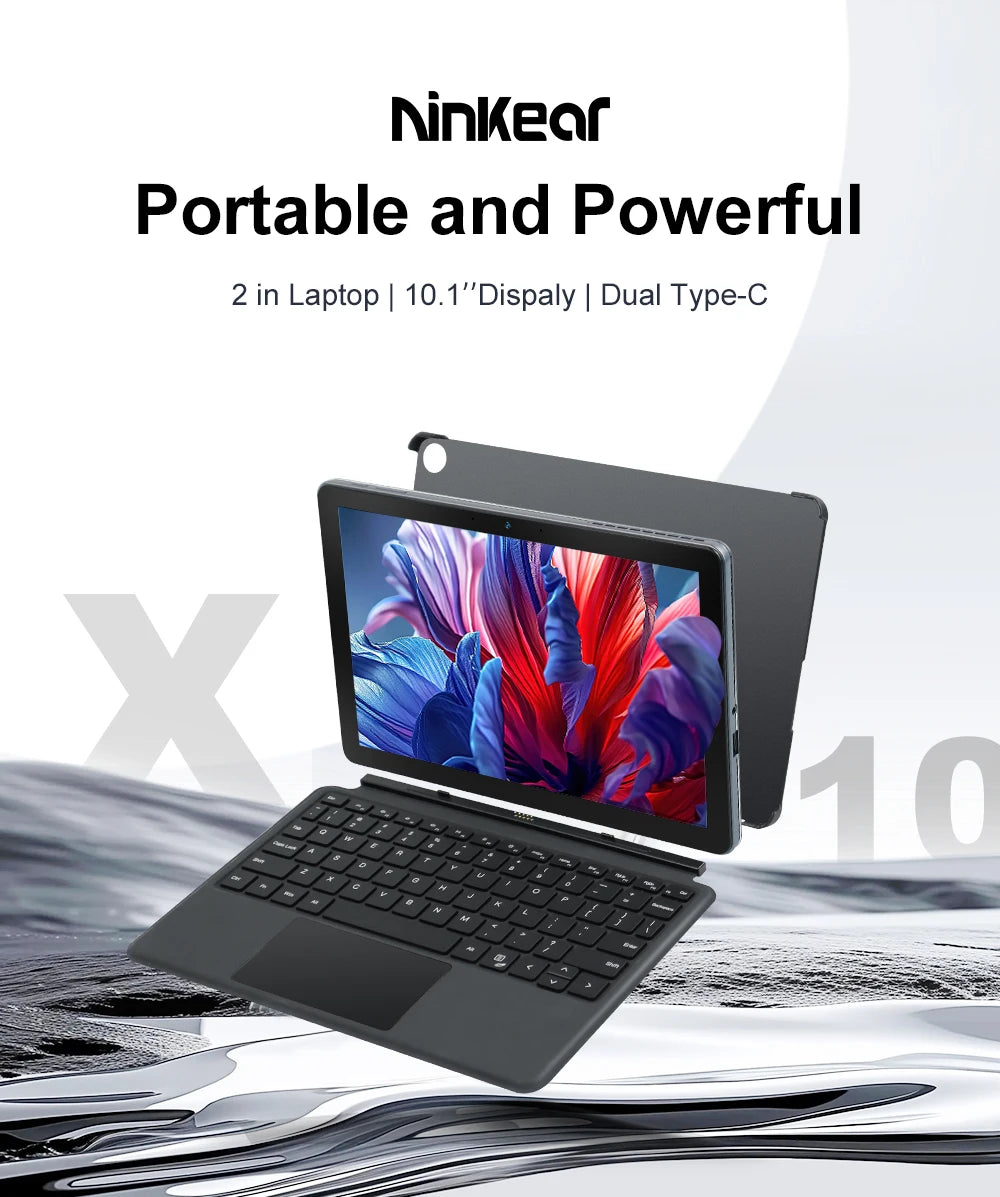 Ninkear X10 2-in-1-Laptop - 12GB RAM, 256GB SSD, 10,1 Zoll