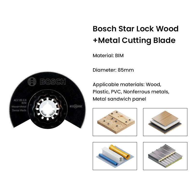 Bosch Starlock Oscillating Segment Saw Blade ACZ 85 EB Multi Material Multitool Professional Saw Blade for GOP12V-28 GOP185-Li