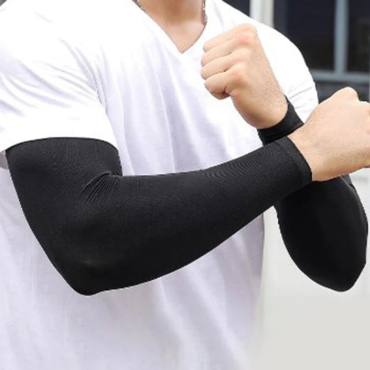Kompressionsärmel 2025: 1Pairs Sports Arm Compression Sleeve Basketball Cycling - Summer Running UV Protection Volleyball Sunscreen Bands Collection