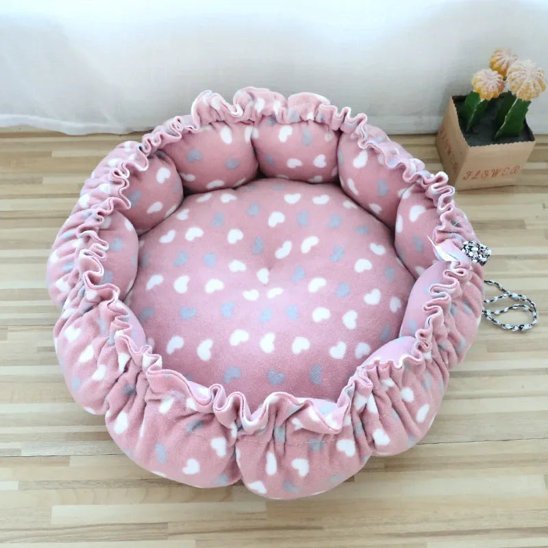 Rundes Katzen Bett 2025 - Plüsch Haus Langes Haustier Bett - Katzen Kissen Hunde Matte Warm Home Waschbar Hunde Sofa Weich Pet Accessories