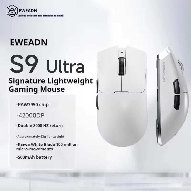 EWEADN S9 Pro Ultraleicht Gaming-Maus - 26K DPI, Tri