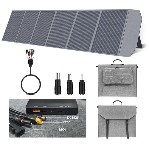 Solarmodul Tragbar 100W 200W PD Box Ladegerät USB Anschluss Balkon