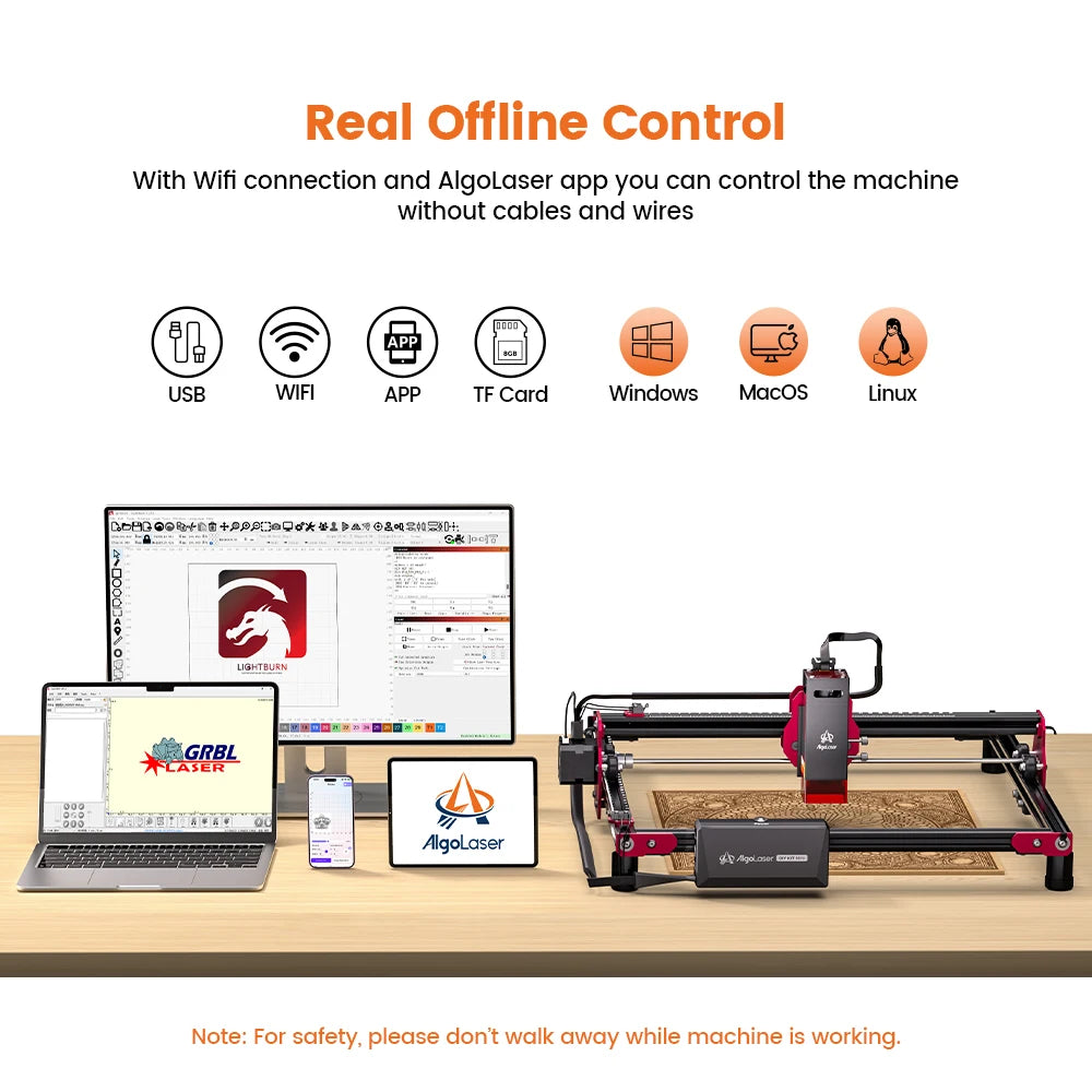 Mașină de gravat cu laser 2025: AlgoLaser DIY Mini mașină de gravat cu tăiere 5W 10W, cadouri personalizate, colecție de articole din lemn