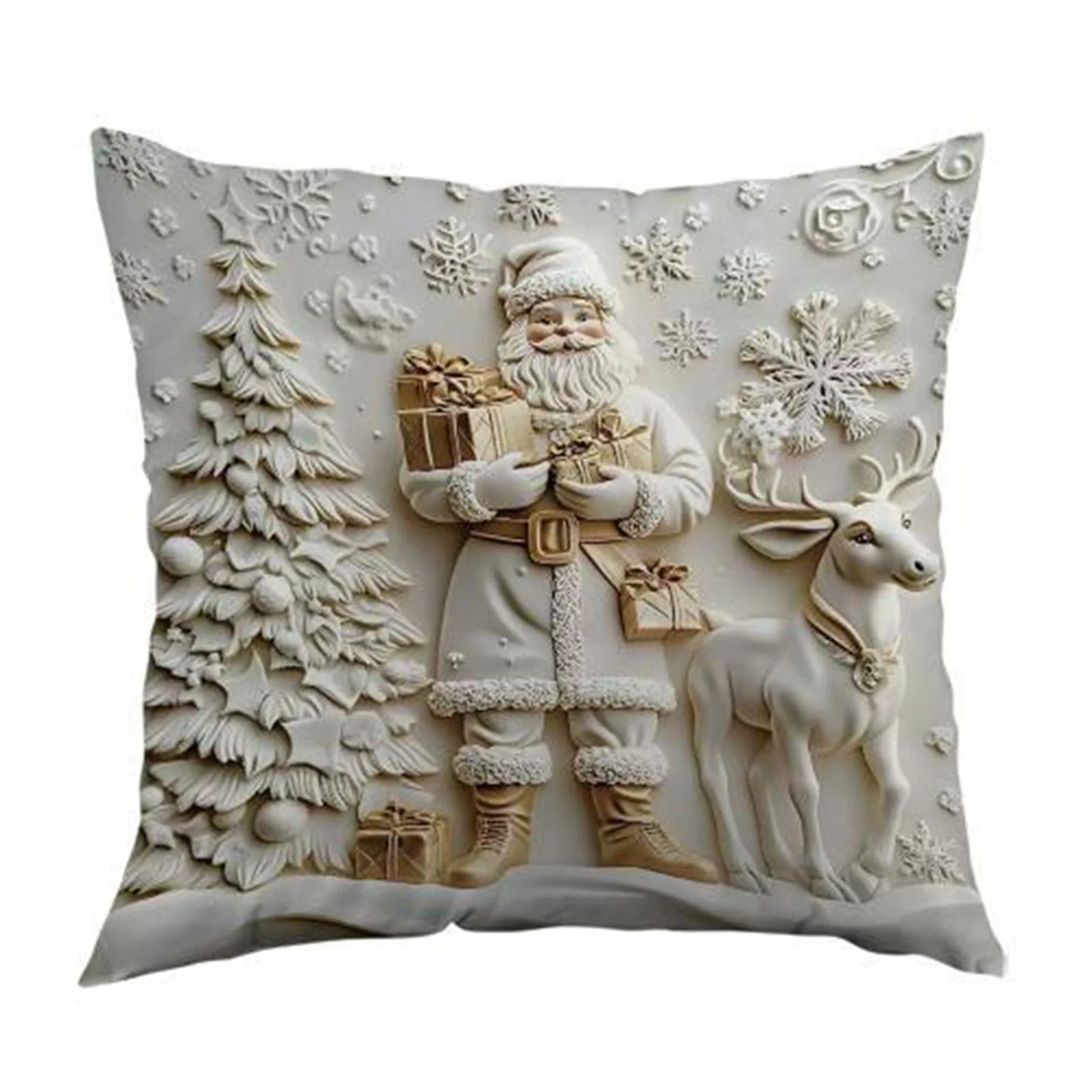 Plush Throw Pillow Covers Xmas Decorative Cushion Covers Ultra Soft Cozy Winter Holiday Warm Pillowcase For Christmas Decoration