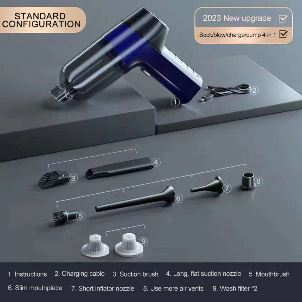 Vacuum Cleaner Strong Suction Cordless Cleaning Machine Robot Home Appliance Car Accessories Powerful Portable Cleaner for Car