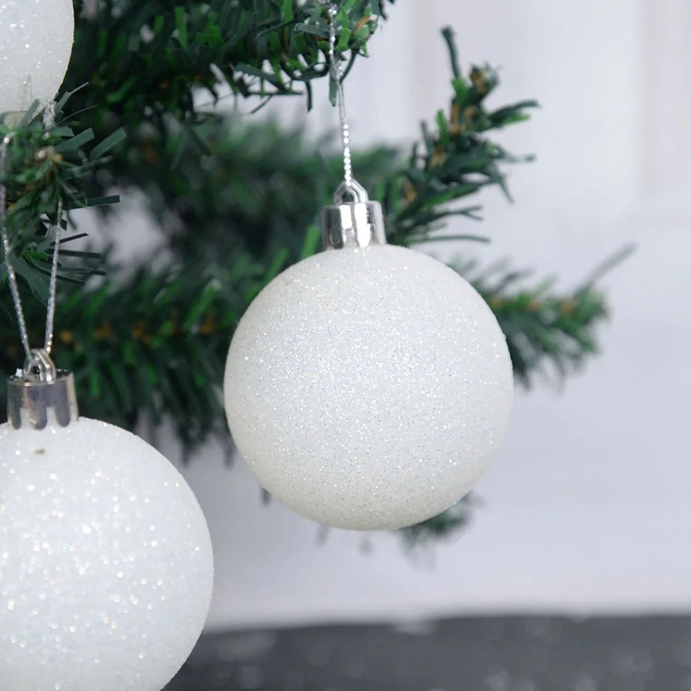 CHIXINHAPPYONE 40 Glitzer-Weihnachtskugel - Größe Ø3 cm, 6er Set