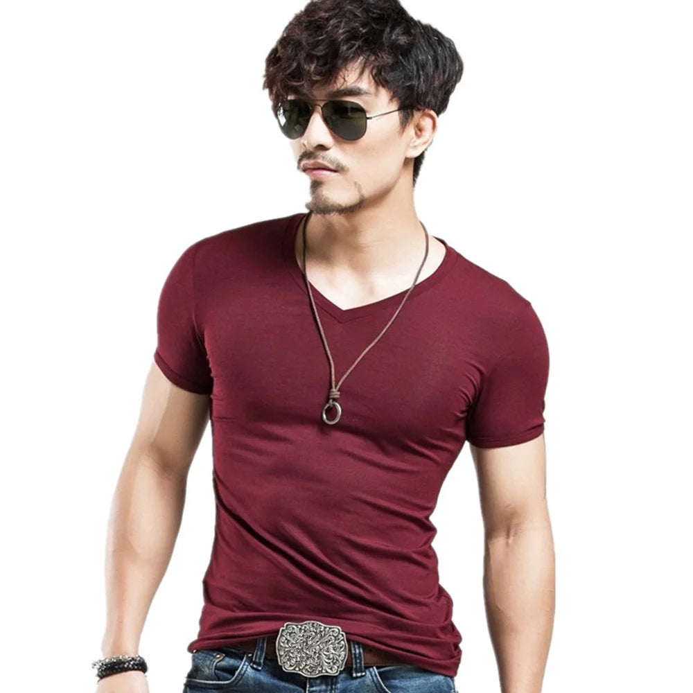 Herren T-Shirt 2025 - MRMT Brand 10 Farben Fitness V-Neck S-5XL
