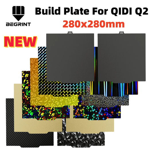 Pat încălzitor BEGRINTU Q2 - oțel cu arc PEI față-verso 280x280 mm