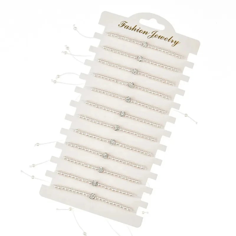 Luna Perlenarmband Set Verstellbar - 12 Stück, Seil