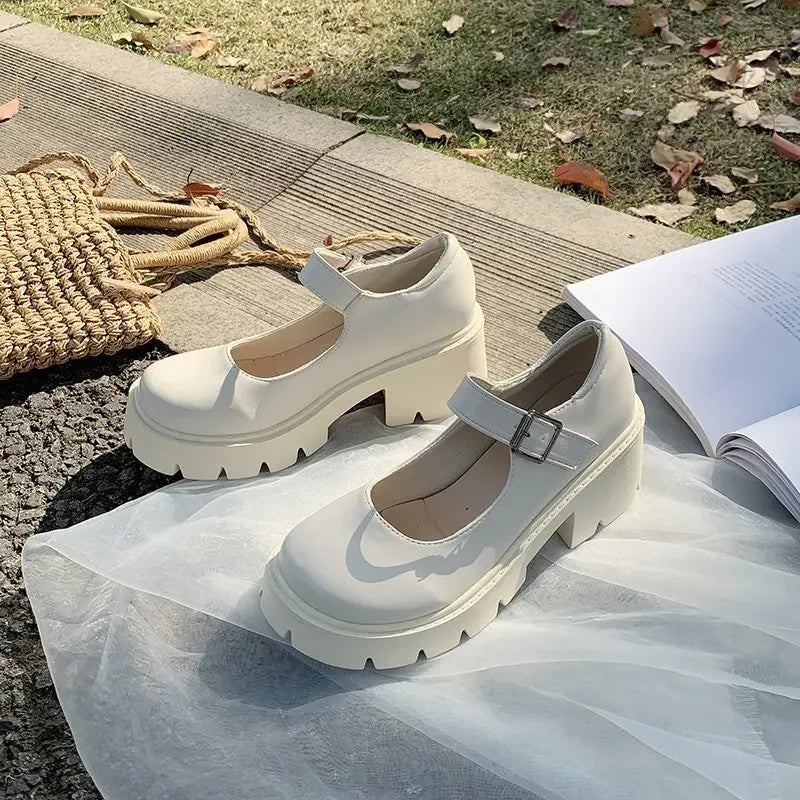 Schuhe Lolita Frauen 2025 - Japanischer Stil Mary Jane Vintage Mädchen - Hohe Absätze Platform College Student Pumps