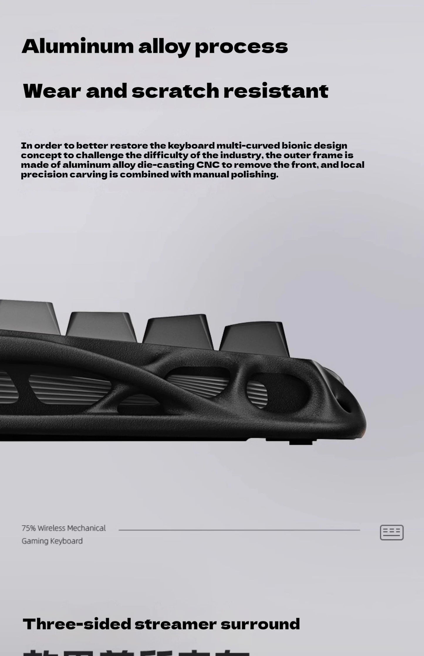 Gravastar 75k1 Mechanische Tastatur - RGB, BT, Alu, 2.4G