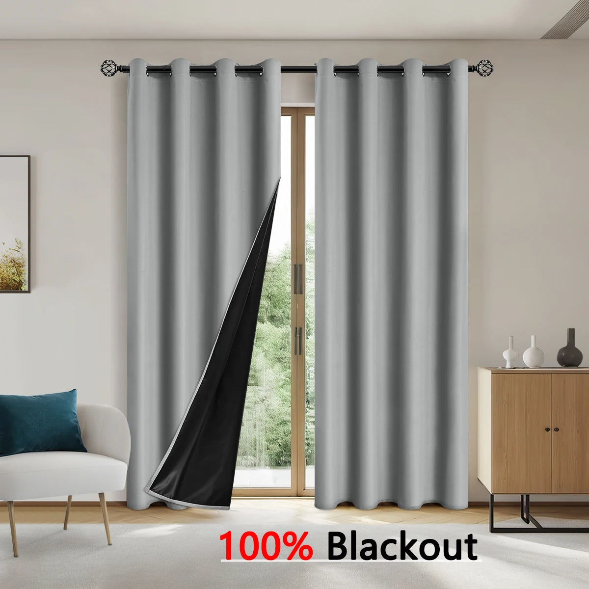 ZhejiangChoice Vorhang Einfarbig - Blackout 140x260