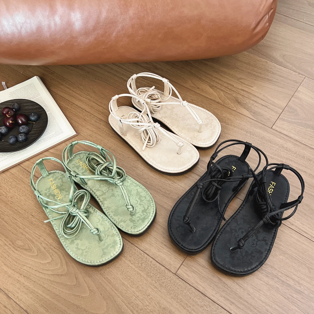 Sandalen 2025: FMZXG Flat Sandals Women's 2025 Summer Open-toe Leg Lace-up - Sandals Non-slip Casual Fashion Lace-up Roman Women's Shoes Large Size Collection