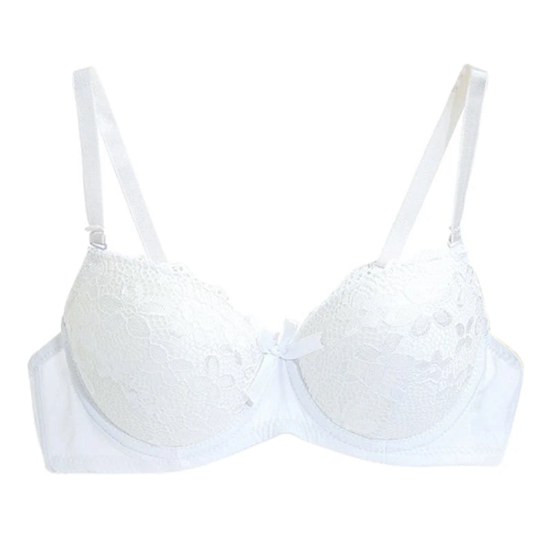 BH 2025: Ladies Sexy Lace Push Up Bra with Underwire Bow Bralette - Female Underwear Lingerie Adjustable Straps Gathered Brassiere 2024 Collection