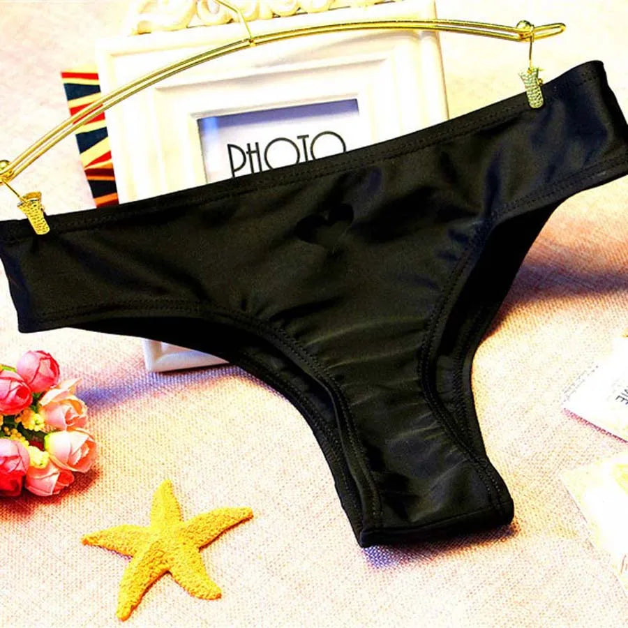 COZOK Bikini-Höschen 2025 - Brazilian Tanga Bottom in Weiß & Schwarz