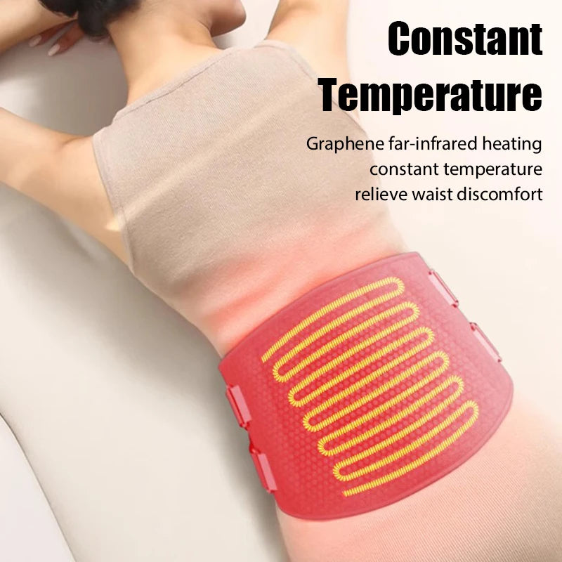 Electric Heating Waist Massager Support Belt Vibration Hot Compress Vibration Lumbar Brace Belt Back Relax 3 Gears Adjustment