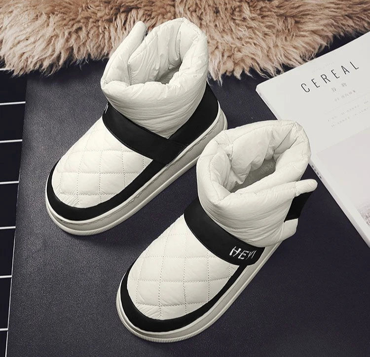 Ghete de zăpadă înalte cu platformă, impermeabile, Shangkaka, pentru bărbați - Înălțime medie a călcâiului, Înălțime toc 3-5 cm, Închidere cu velcro