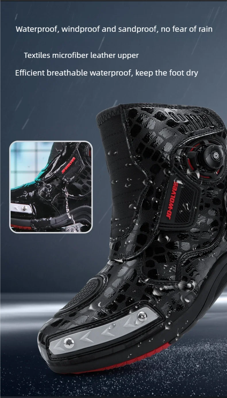 CN Fujian Sturzsicher Motorradstiefel - EU42 PU Obermaterial Gummi Sohle Bequeme Passform