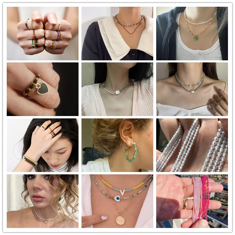 Mărgele de zirconiu Vinswet fațetate - 2-4 mm, 36-38 cm, 3-10 g