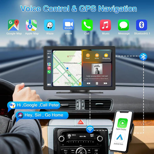 Autoradio 2025: Universal 9" Kabelloses Apple CarPlay Android Auto Bluetooth GPS FM AUX Multimedia-System