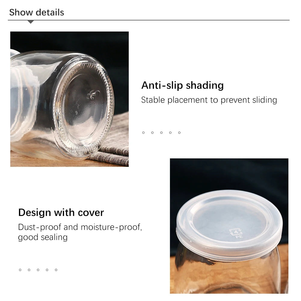 Glass Jar, Mini Yogurt Pudding Bottle, Milk Jelly Baking Pot, Home Food Storage Container, Heat-Resistant, 100ml, 200ml, 5Pcs