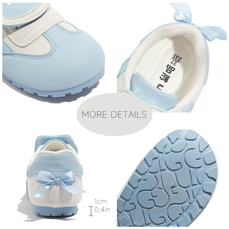 Damen Blaue Schuhe 2025 - Schleife Comic Stil Sneakers - 1cm Flache Schuhe Süße Casual Lolita Stil